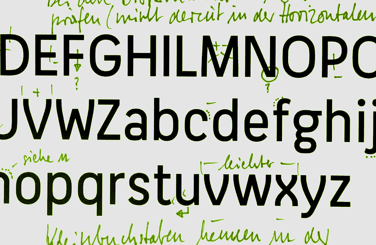 Ein Arbeitsstand der Schrift "HTWBerlin"